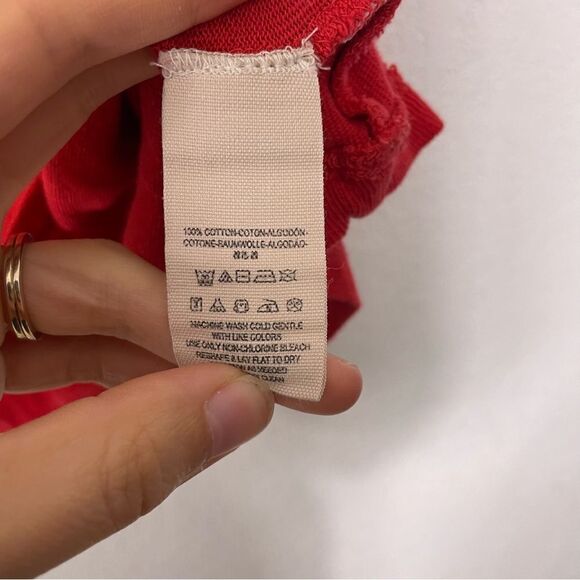 We The Free | Free People Red Faded & Distressed Oversized Tshirt - Picture 6 of 6